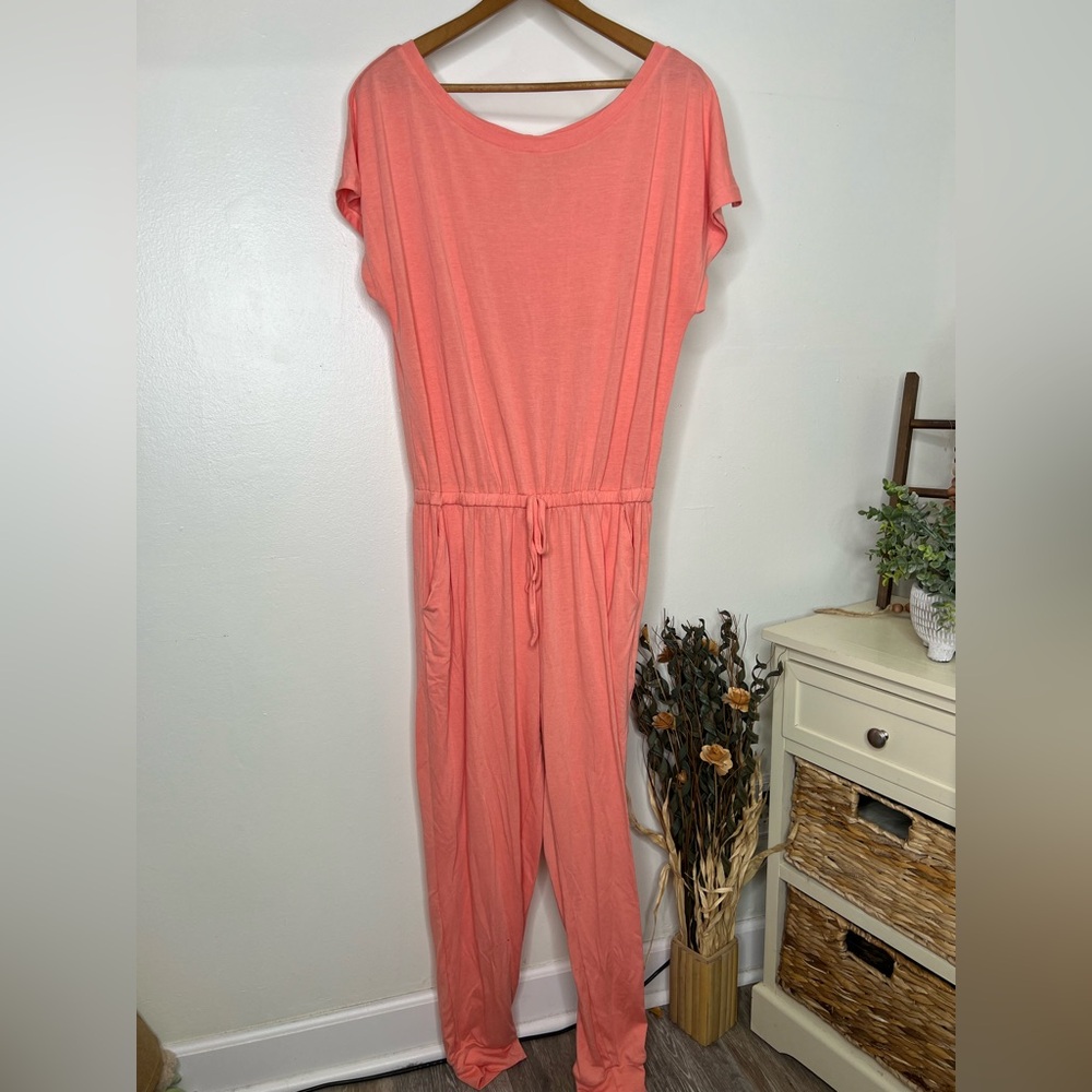 Pretty Garden Coral Jumpsuit